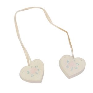 Vintage Heart Ribbon Bookmark White Pink Floral
